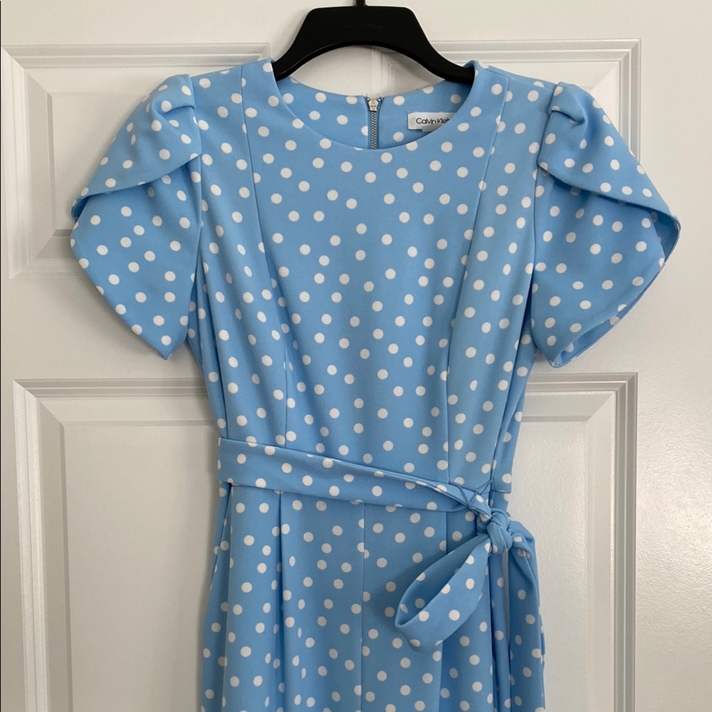Calvin Klein Blue Polka Dot Romper